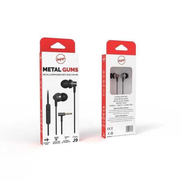Deejays J9 Metal Gums Earphones GUNMETAL