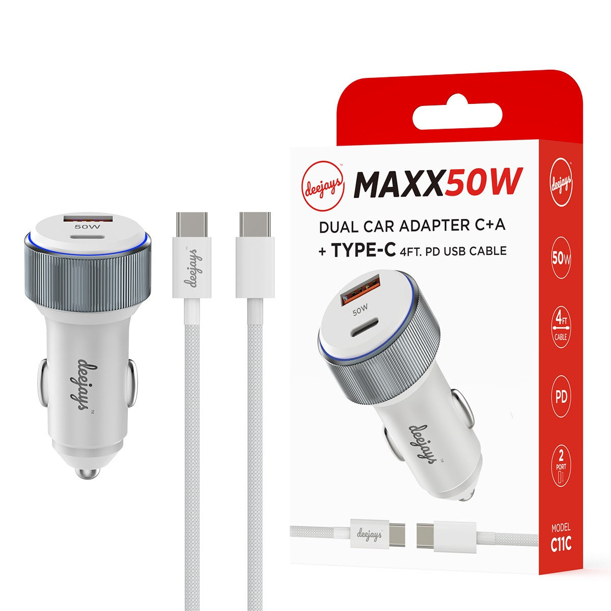 Deejays C11 50W Dual Car Charger