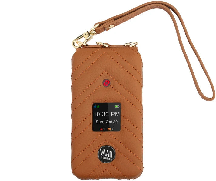 Designer Leather Case - Pom Phone - Tan