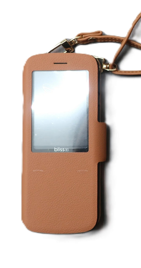Bliss Leather Phone Case With Strap - Brown