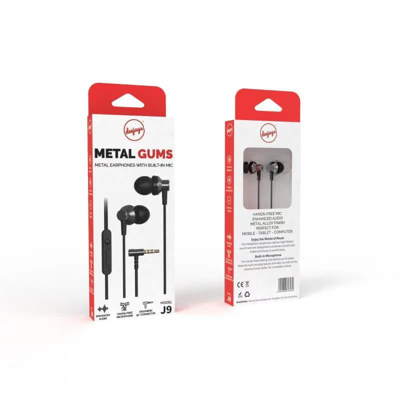 Deejays J9 Metal Gums Earphones GUNMETAL